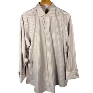 Brooks Brothers Mens Traditional Fit Non-Iron Striped Dress Shirt 16.5-33 Blue